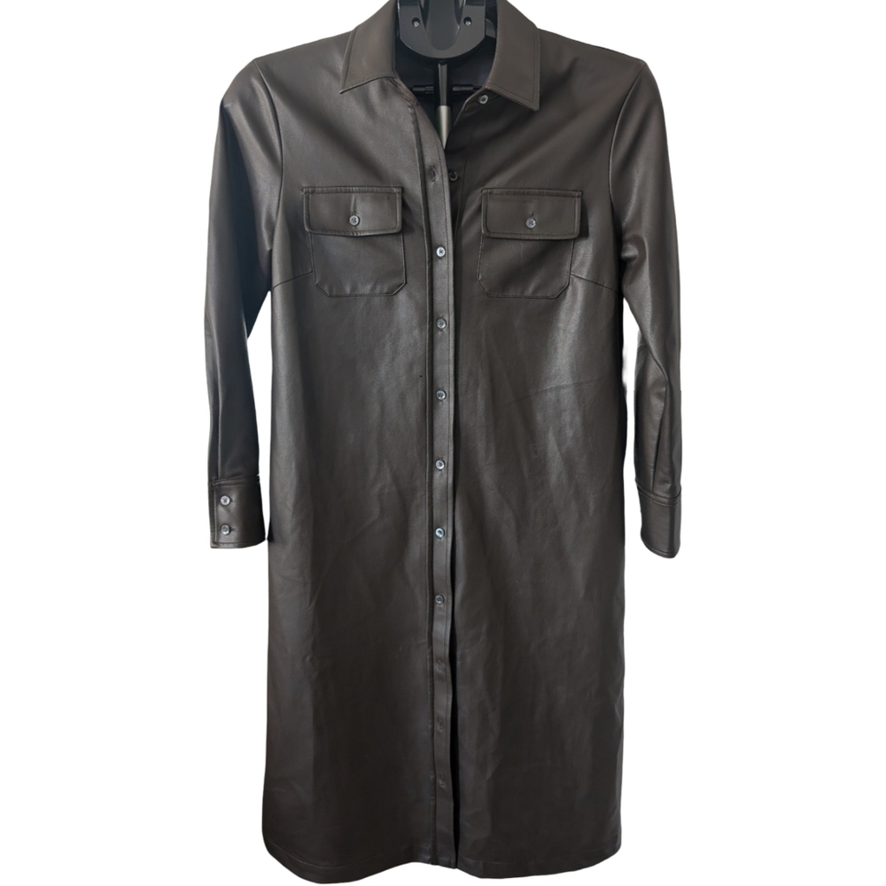 J.McLaughlin Vegan Leather Shirt Dress Size XS